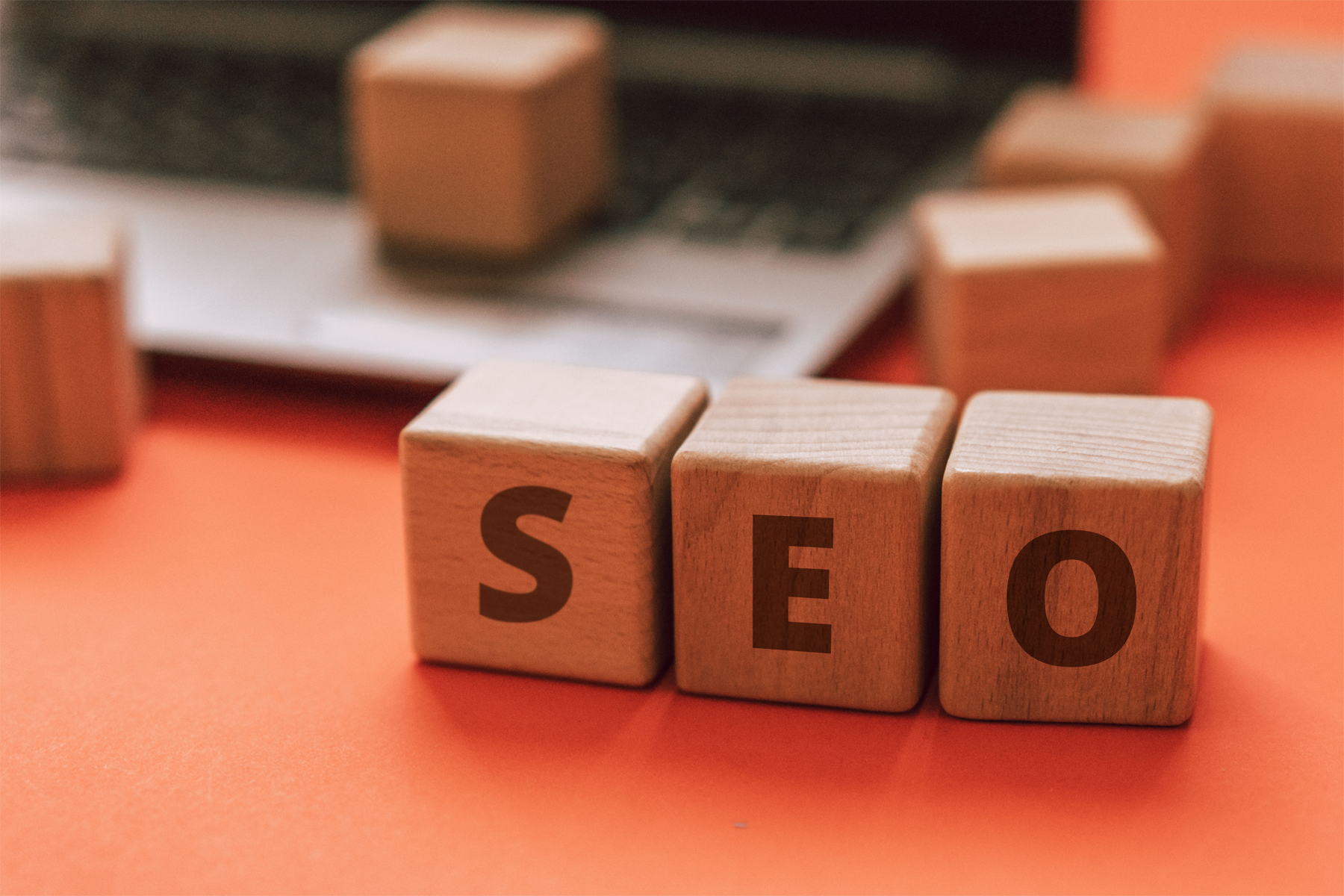 Block spelling SEO letters introducing seo marketing consultant